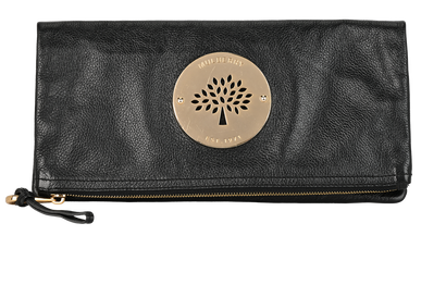 Daria Clutch, &pound;150, Handbags, Black, Leather, Front view